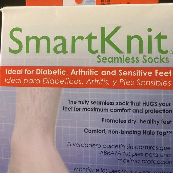 Smart Knit Men's Black Mini Crew Diabetic Socks M (8-10) NIB - Picture 3 of 8